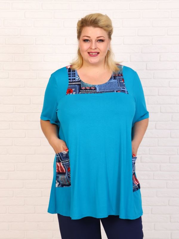 Viscose tunic Gela (turquoise) rr