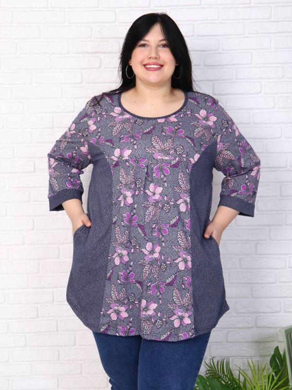 Tricase tunic Lepestok (purple flowers)