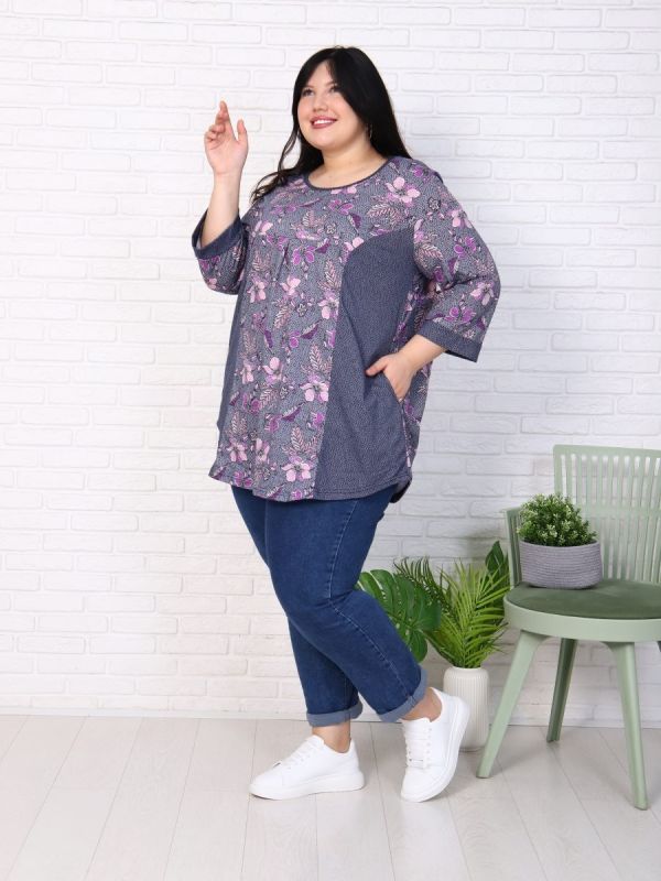 Tricase tunic Lepestok (purple flowers)