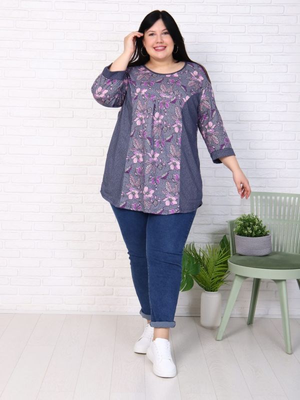 Tricase tunic Lepestok (purple flowers)