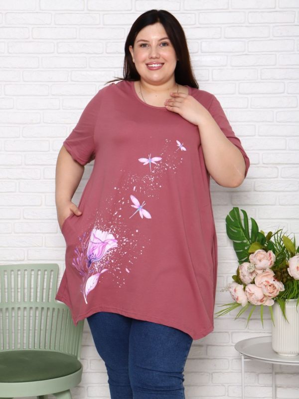 Selina knitted tunic (dry rose)