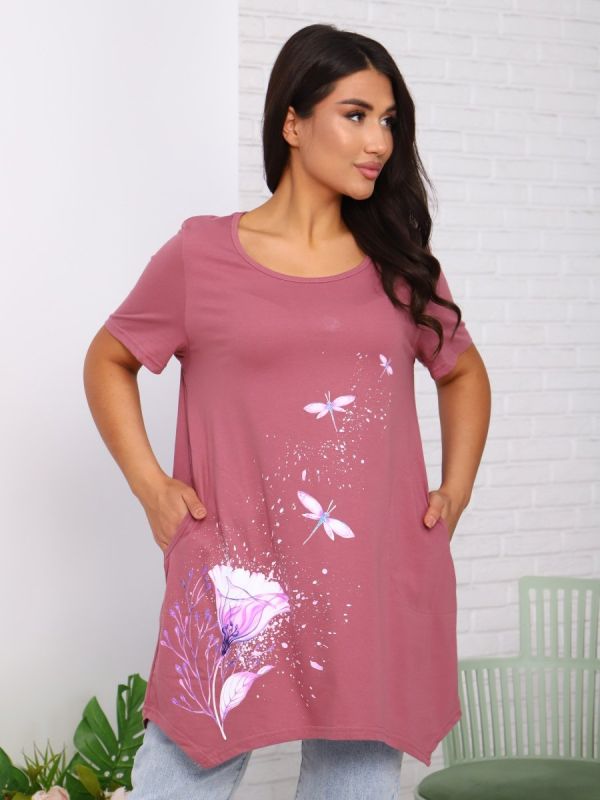 Selina knitted tunic (dry rose)