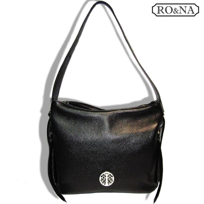 Women's Leather Shoulder Bag with One Handle - Multiple Compartments