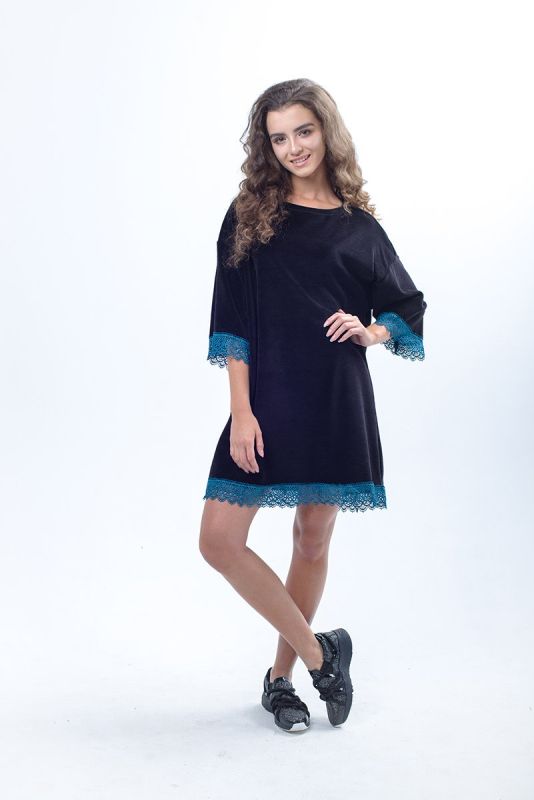 Velor dress Yudora (dark blue) pp