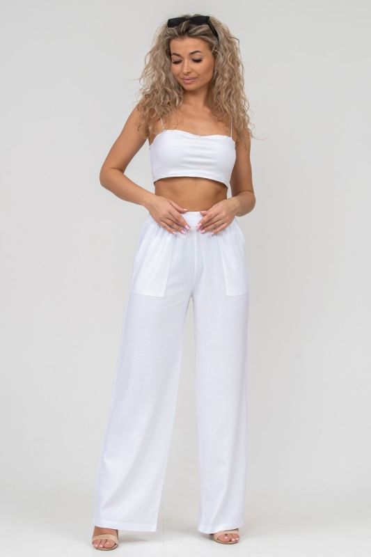 Linen pants Lolly (white) pp