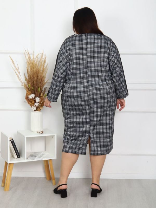 Women's dress Madlena (gray plaid)