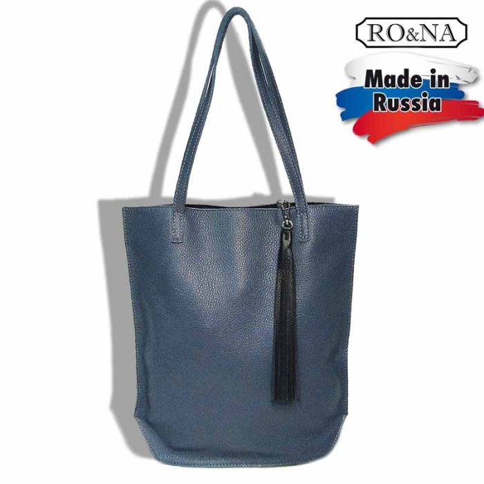 Large leather bag without zipper - Flat Shopper