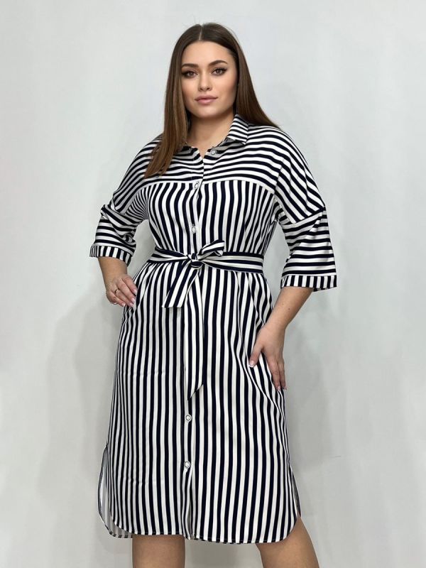 Women's dress Leniada (blue stripes)