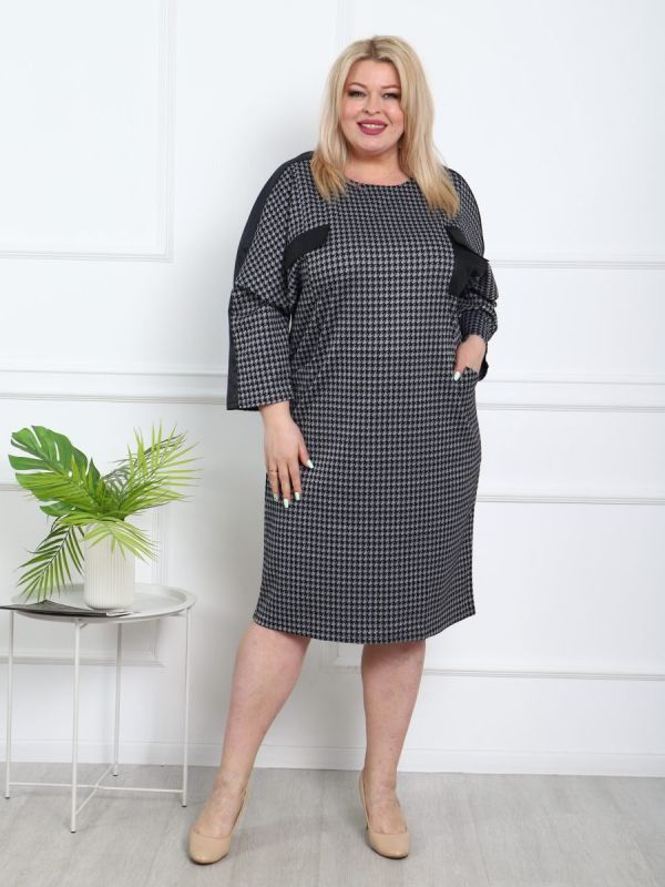 Women's dress Madlena (gray pattern)