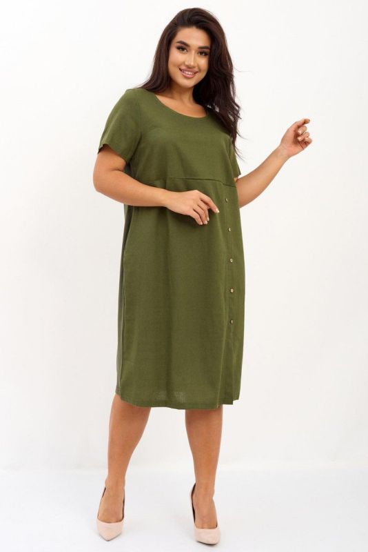 Dress linen Elona (khaki) rr