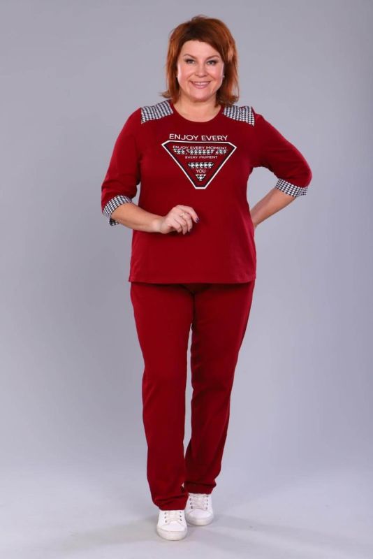 Knitted suit Anjoy (burgundy) pp