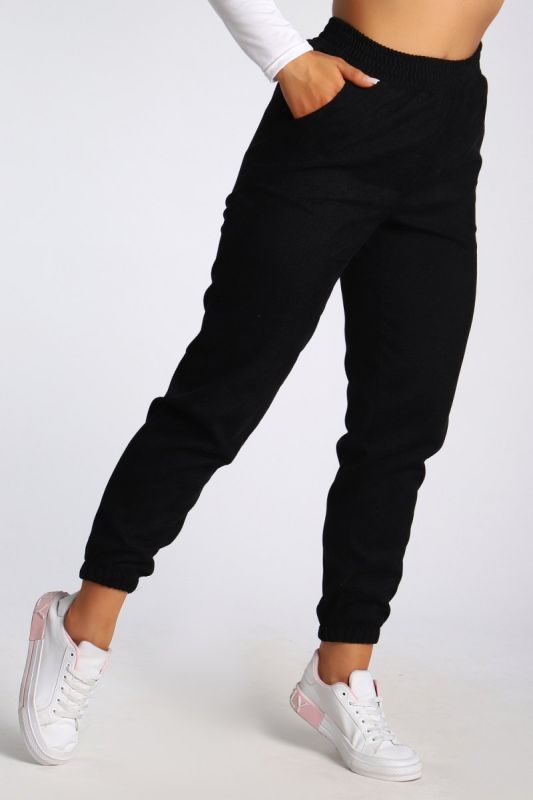 Corduroy pants Rodonia (black) pp