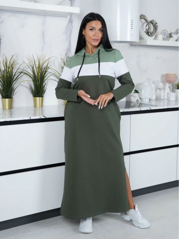 Dress knitted Khadija (olive) pp