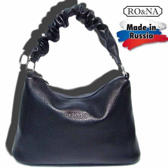 Women's leather shoulder bag with crimped handle-RO&NA