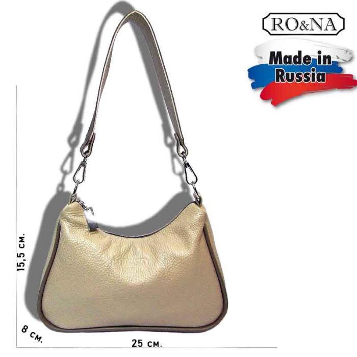 Women's leather shoulder bag with detachable handle - RO&NA