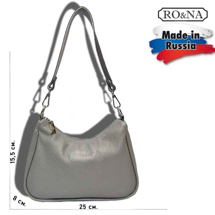 Women's leather shoulder bag with detachable handle - RO&NA