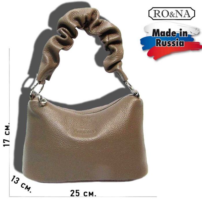 Women's leather bag Moscow - with corrugated handle