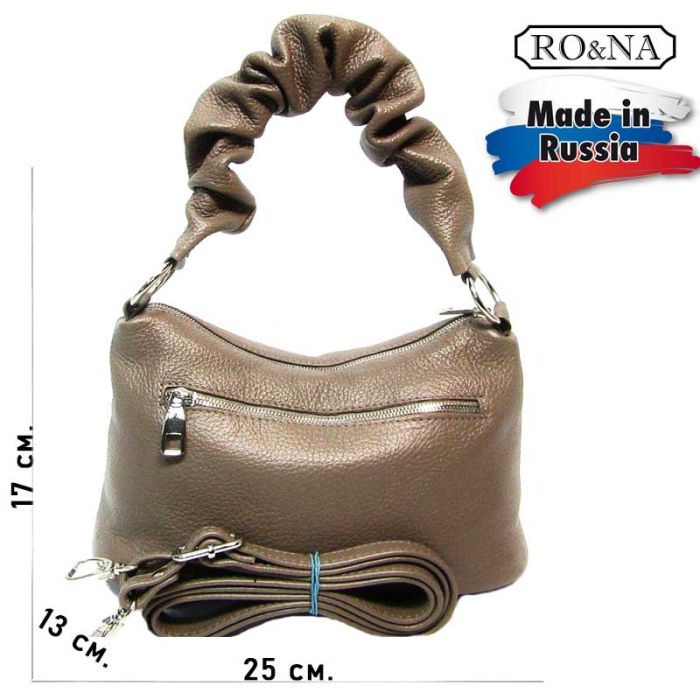 Women's leather bag Moscow - with corrugated handle