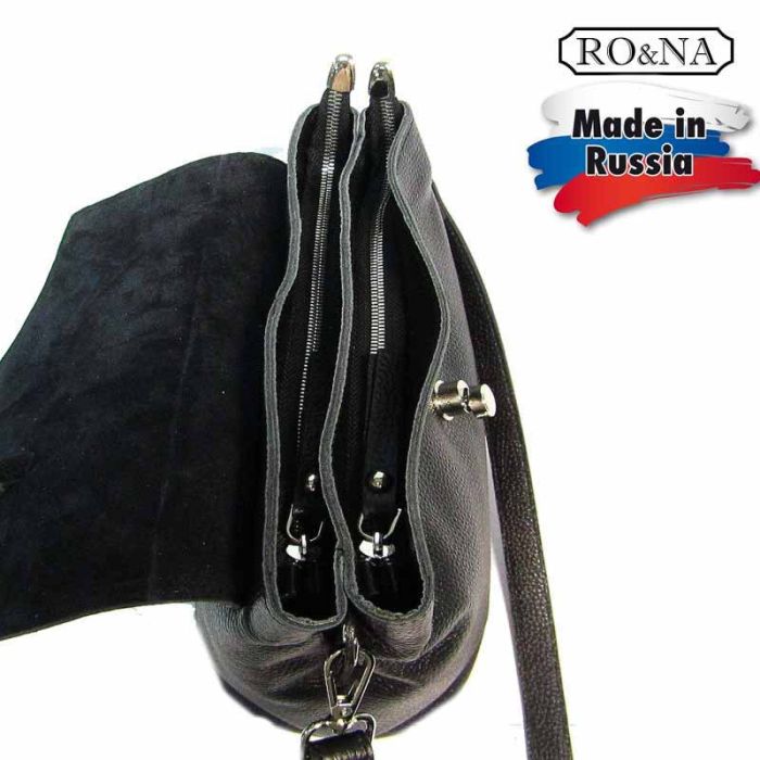 Women's Small Leather Shoulder Bag - Ostrich