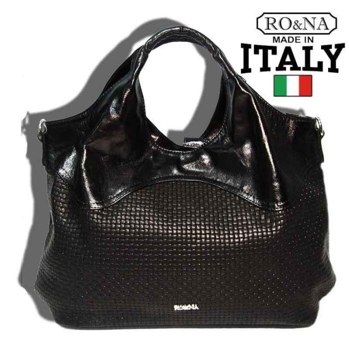 Women's Leather Shoulder Bag - Italian Intrecciato Line