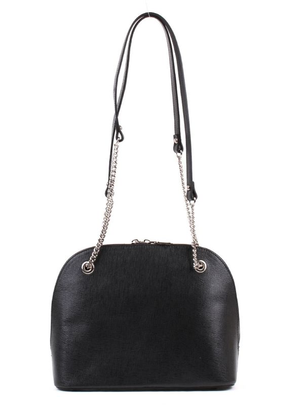 Women's Shoulder Bag with Chain Handles - Dome