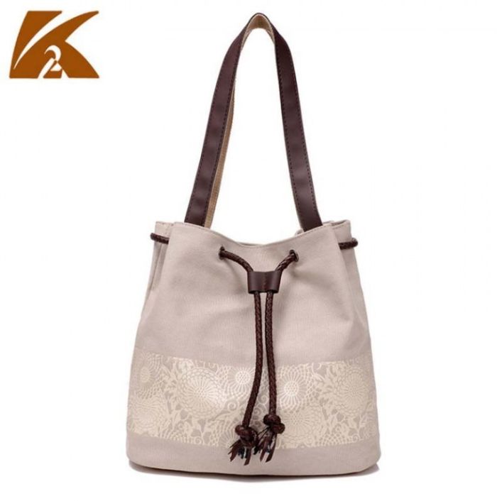 Women's shoulder bag made of textile fabric