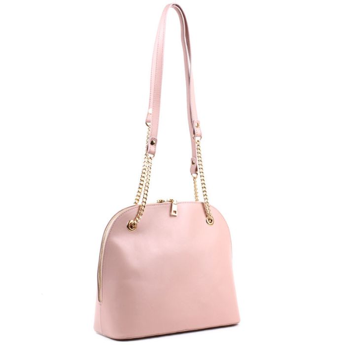 Women's Shoulder Bag with Chain Handles - Dome