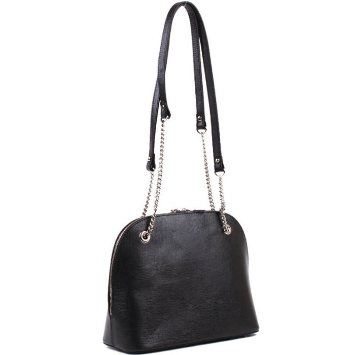 Women's Shoulder Bag with Chain Handles - Dome