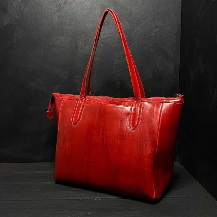 Women's smooth leather bag - leather Tote