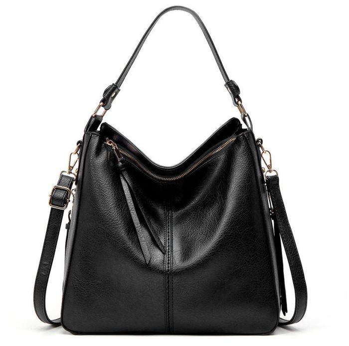 Women's bag with long handle and shoulder strap