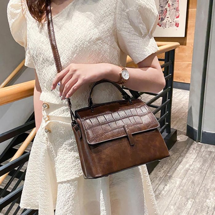 Women's bag with two straps - casual eco leather model