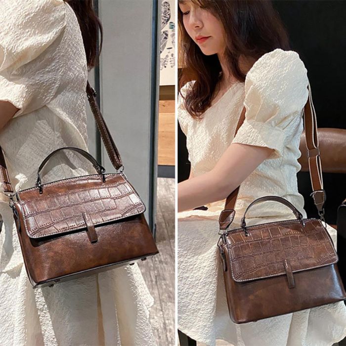 Women's bag with two straps - casual eco leather model