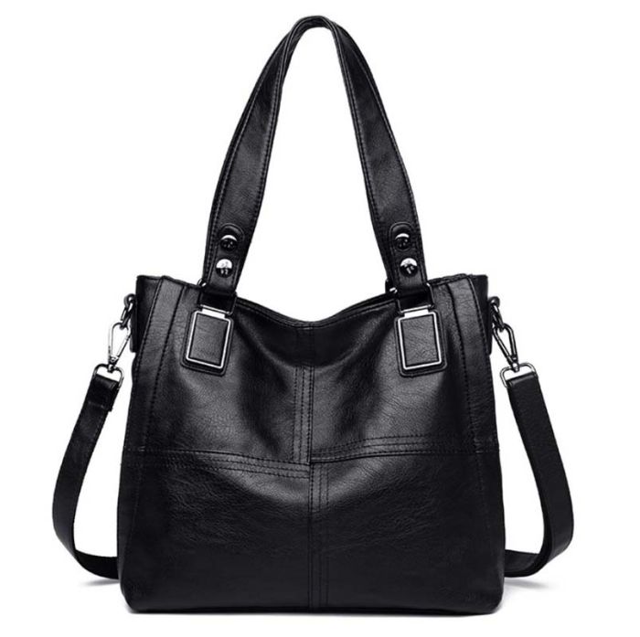 Soft Women's Shoulder Bag-2 Zipper Compartments