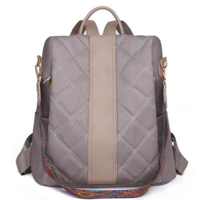 Women's bag - backpack with wide strap in ethnic style