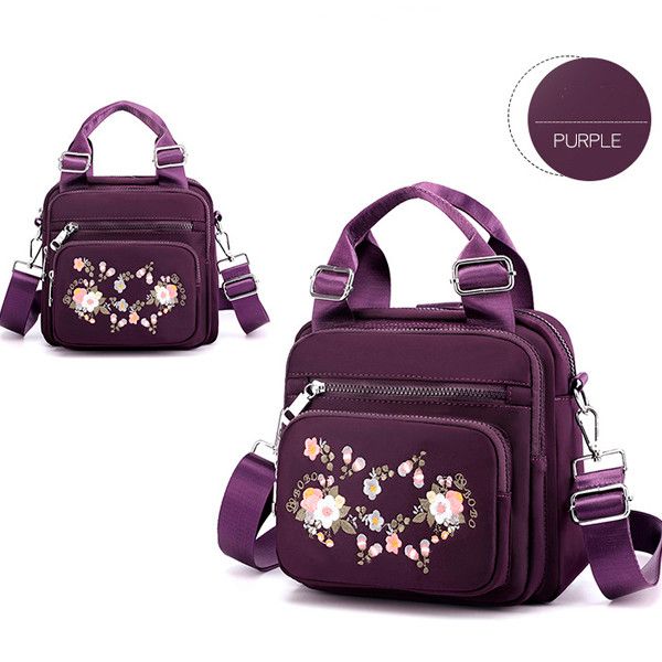 Women's Fabric Backpack Bag - Many Pockets