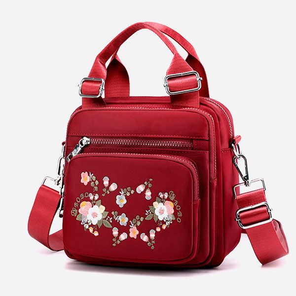 Women's Fabric Backpack Bag - Many Pockets