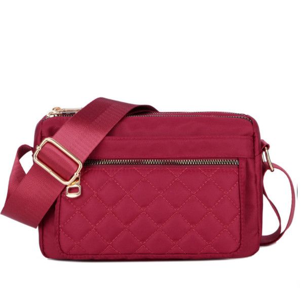 Small Women's Fabric Shoulder Bag - Quilted