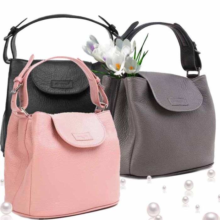 Women's, small premium soft leather bag - many compartments