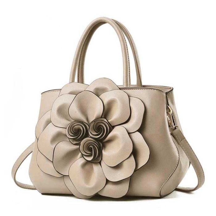 Women's bag with flowers - voluminous