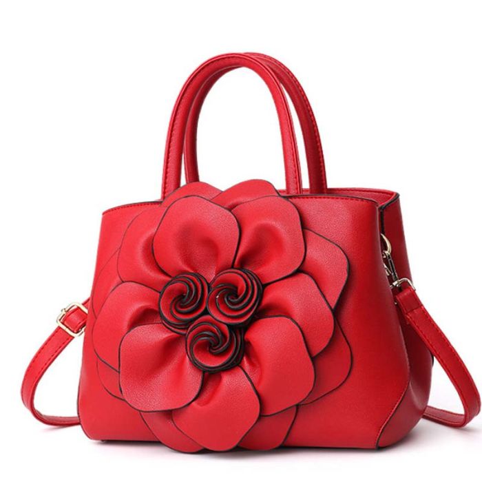 Women's bag with flowers - voluminous