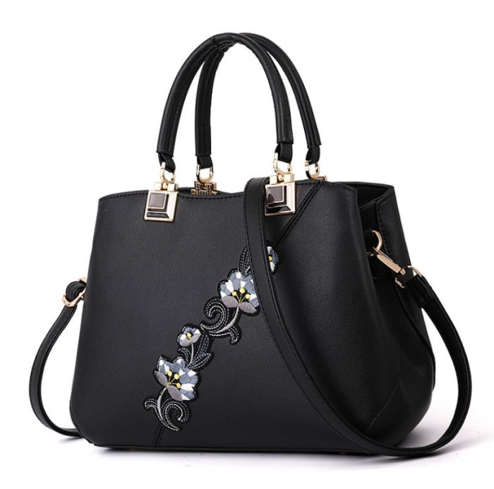 Women's bag with flowers - beautiful model with embroidery