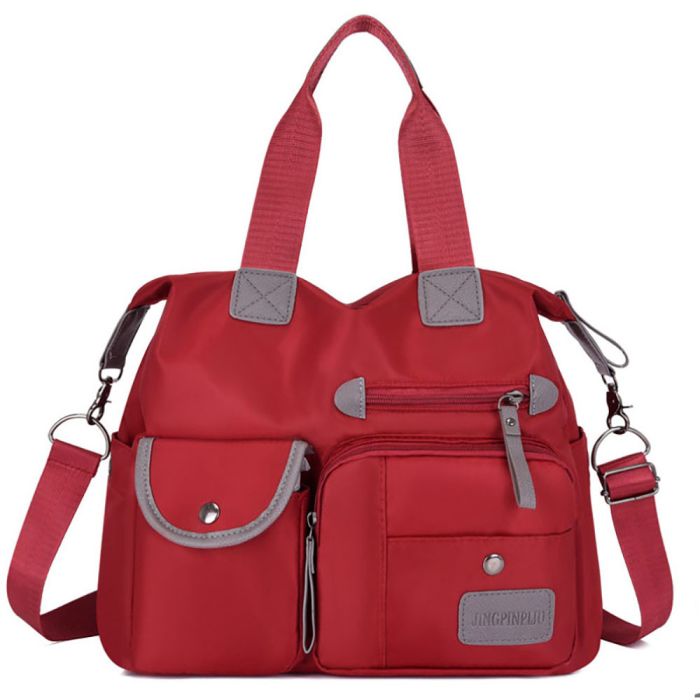 Women's bag made of waterproof fabric - many pockets