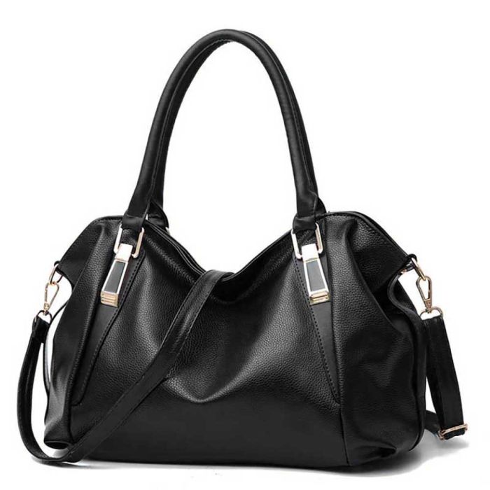 Soft Women's Shoulder Bag with 3 Zipper Compartments