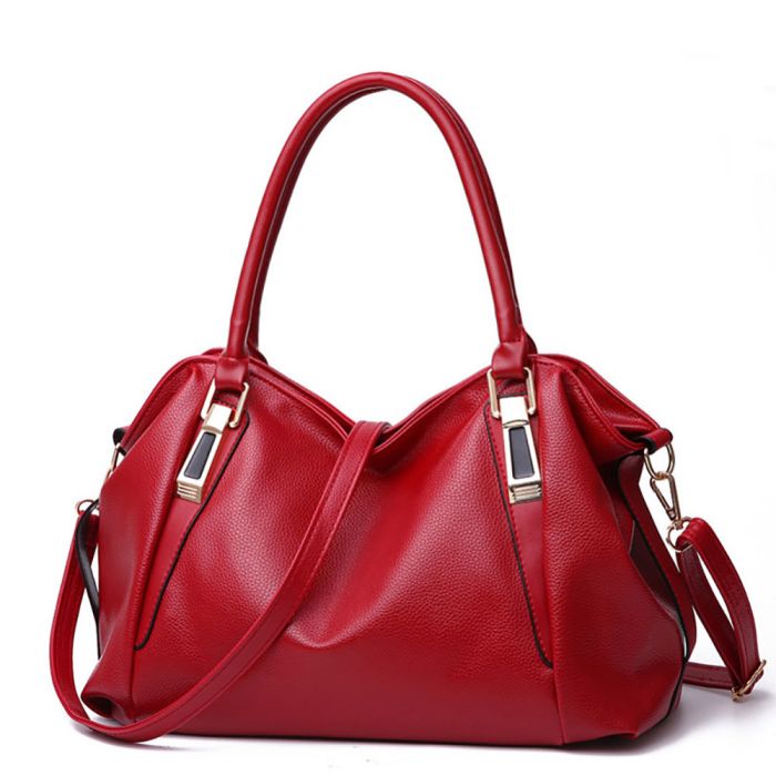 Soft Women's Shoulder Bag with 3 Zipper Compartments