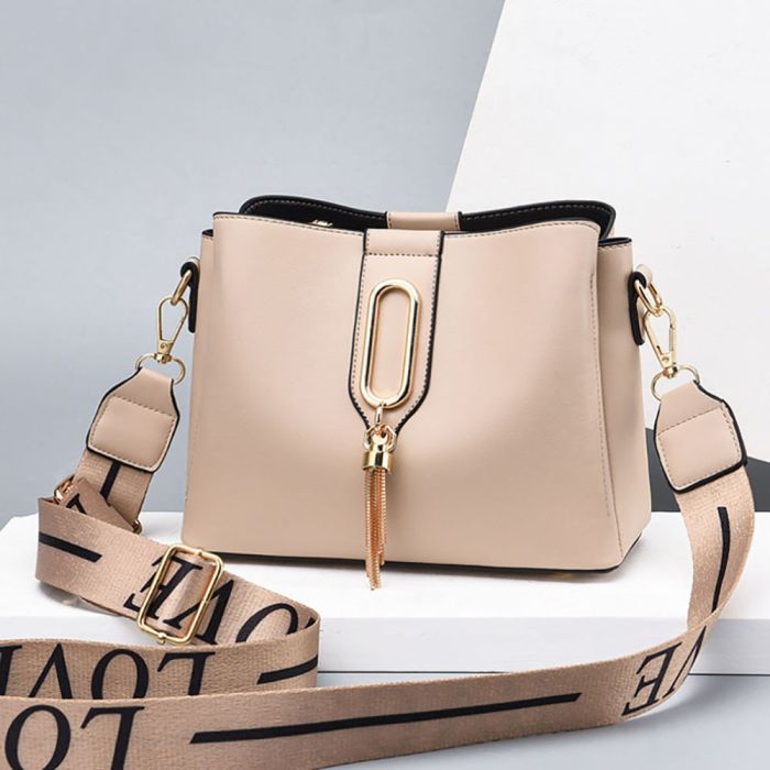 Small women's cross body shoulder bag with wide strap