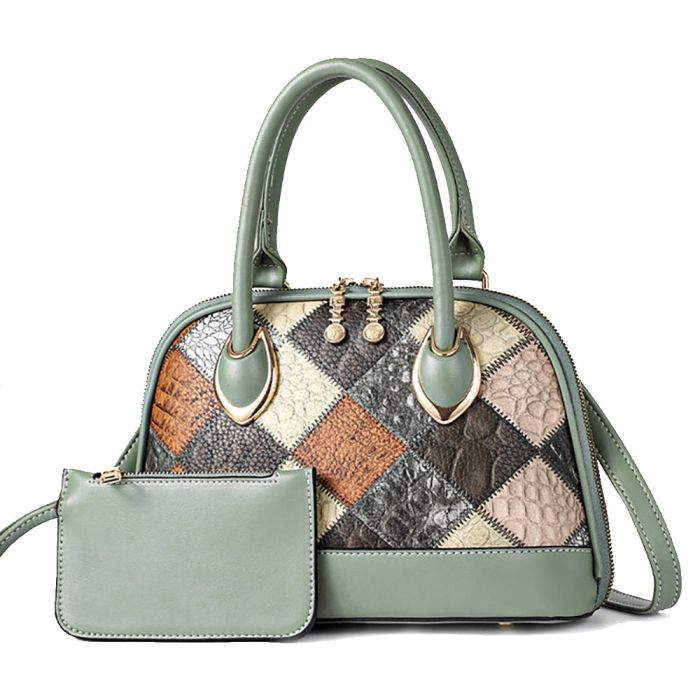 Women's ecocoat patchwork style bag with purse