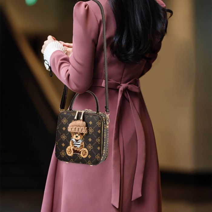 Women's miniature bag - beautiful model with embroidered Bear