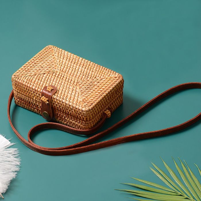 Square Bag - Woven Rattan