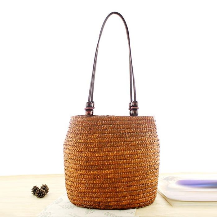 Woven straw bag - summer shoulder bag