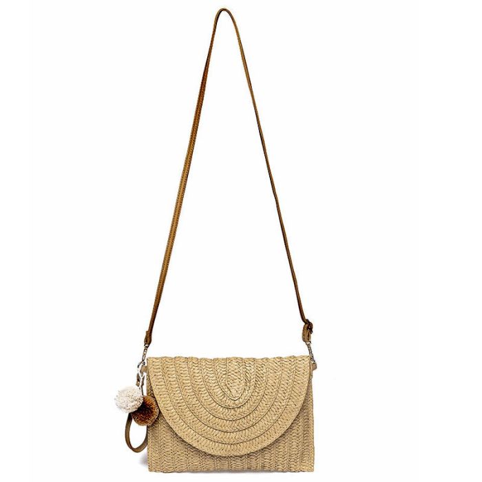 Cross body bag or clutch - woven straw bag